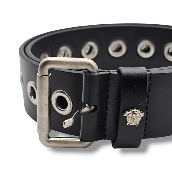 Versace Black Leather Belt
